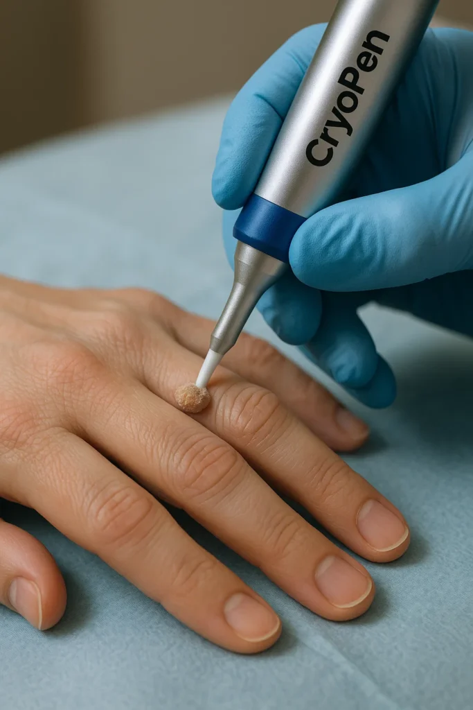 example of cryopen wart removal Hitchin treatment on a persons finger