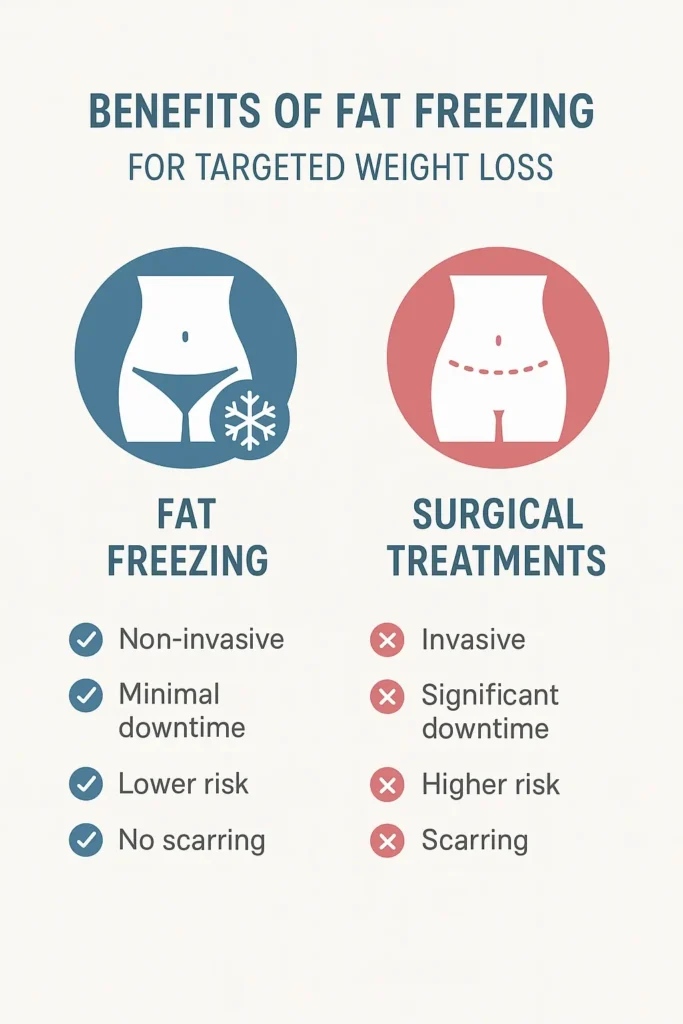 graphic showing the benefits of fat freezing Hitchin