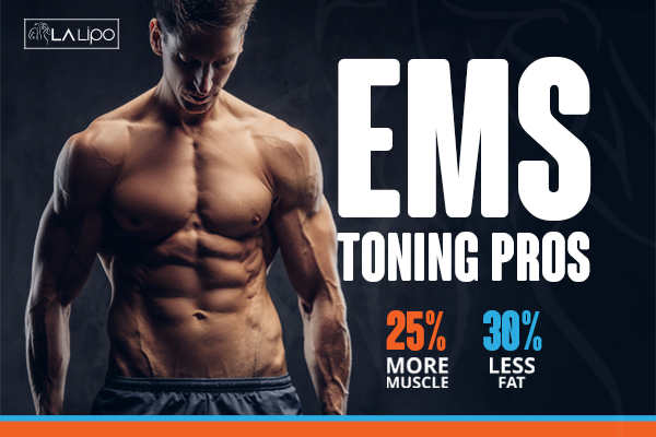 Image of man with sculpted stomach showing the fat loss and muscle gain of LA-EMS Body Sculpting Treatment Hitchin